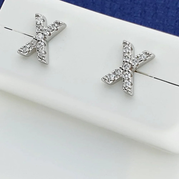 "#925 Sterling Silver CZ Stud Earrings for Women/Girl, US925P1084 - Picture 6 of 7